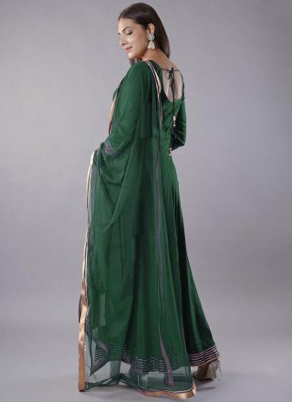 Green Rayon Embroidered Work Readymade Salwar Suit for Ceremonial