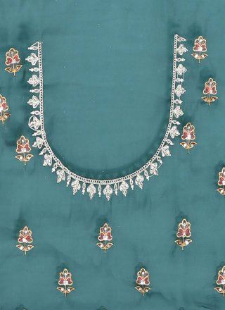 Green Satin Silk Embroidered and Sequins Work Traditional Saree for Women