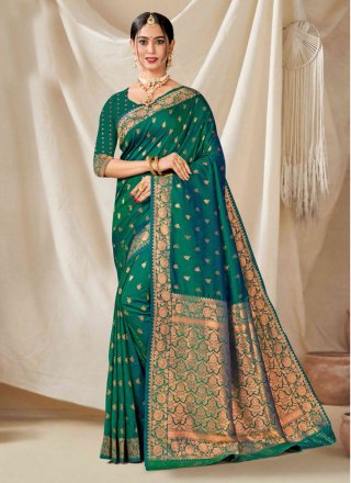 Green Silk Contemporary Saree