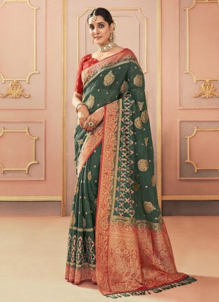 Buy Bandhej Mehndi Art Silk Sarees Online for Women in UK