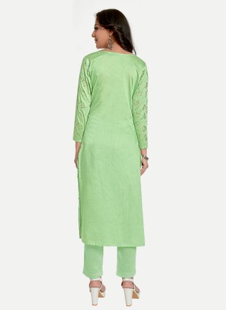 Green Silk Foil Print Work Designer for Women