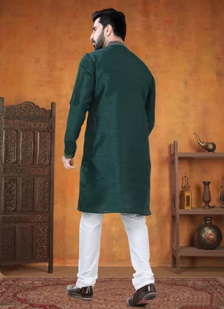 Green Silk Kurta Pyjama