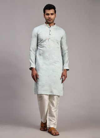 Green Silk Kurta Pyjama with