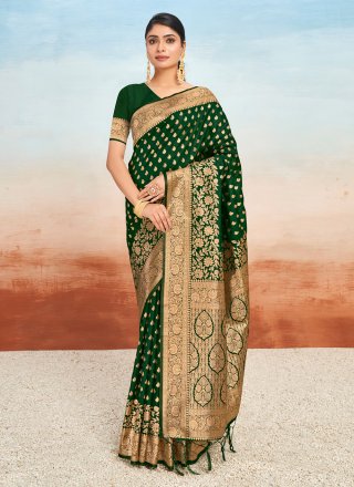 Green Silk Traditional Saree with