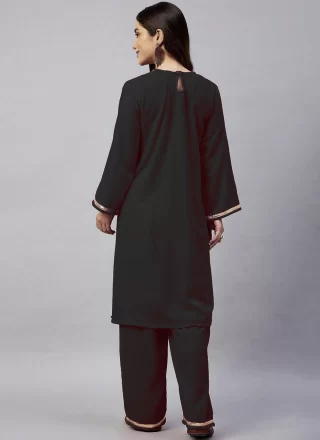 Green Velvet Embroidered Work Casual Kurti