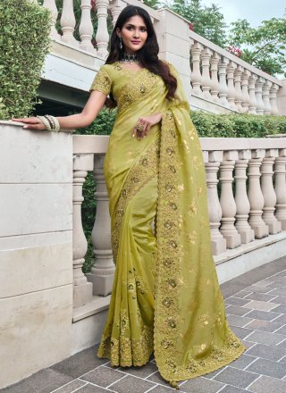 Green Viscose Traditional Saree