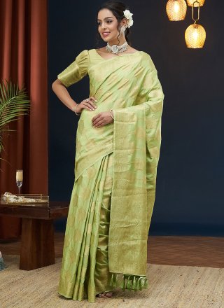 Green Viscose Trendy Saree