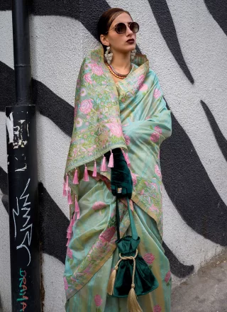 Green Weaving Work Silk Classic Saree