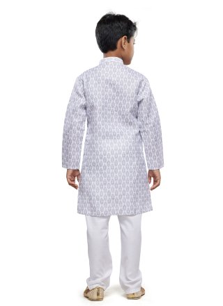 Grey Cotton Kurta Pyjama