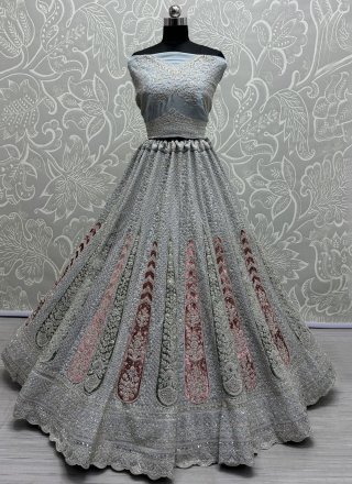 Grey Georgette Lehenga Choli