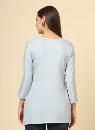 Grey Rayon Casual Kurti with