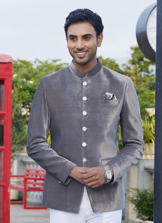 Grey Velvet Jodhpuri Jacket