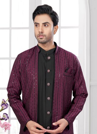 Imported Sherwani Mens Wear In Black and Wine