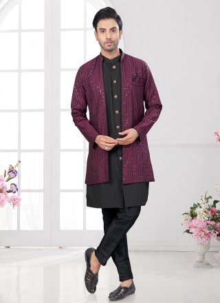 Imported Sherwani Mens Wear In Black and Wine