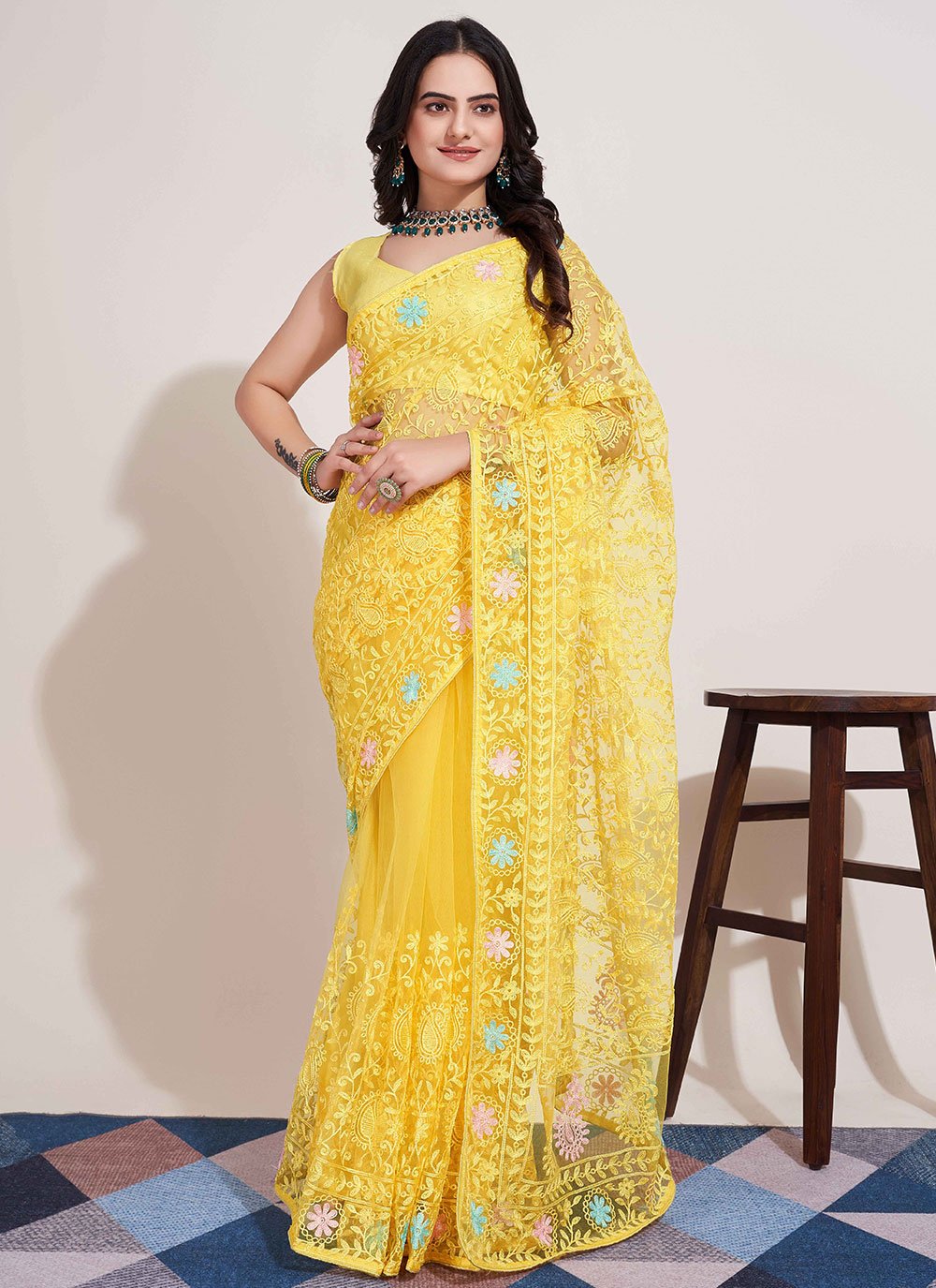 Yellow Saree - Buy Designer Sarees Online at Clothsvilla