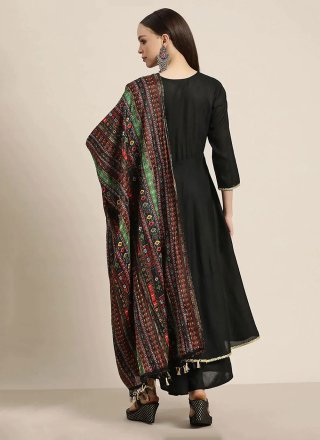Intriguing Black Cotton Salwar Suit with Gota Work