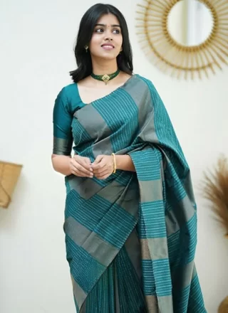 Invaluable Morpeach Banarasi Silk Trendy Saree