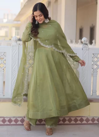 Invigorating Green Silk Salwar Suit