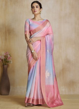 Invigorating Multi Colour Fancy Fabric Trendy Saree with Digital Print Work