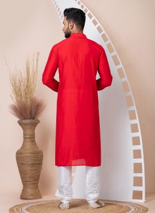 Irresistible Red Viscose Kurta Pyjama