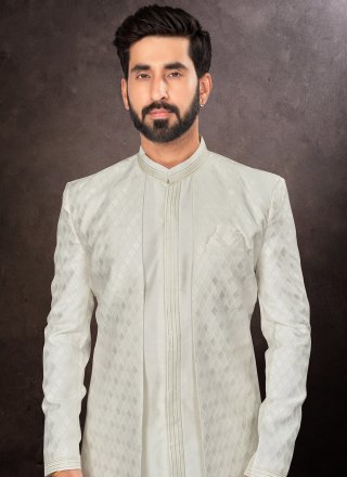 Jacquard Indo Western In Off White