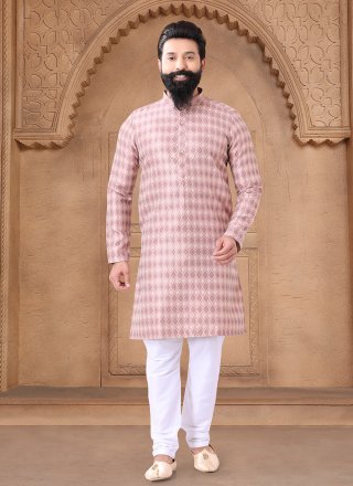 Jacquard Kurta Pyjama with Fancy Work