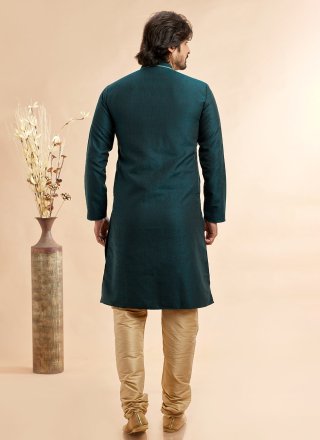 Jacquard Silk Kurta Pyjama with Machine Embroidery Work