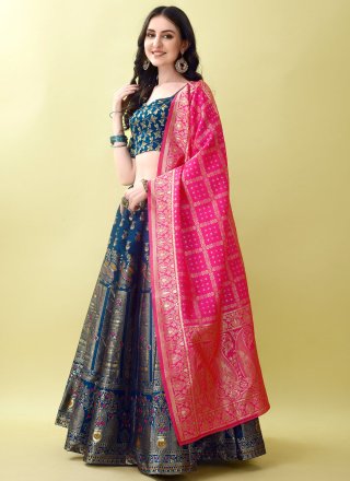 Jacquard Silk Lehenga Choli with Jacquard Work