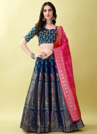 Jacquard Silk Lehenga Choli with Jacquard Work