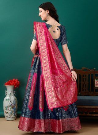 Jacquard Work Jacquard Silk Lehenga Choli In Morpeach