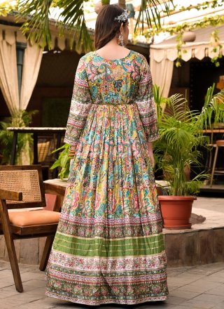 Jazzy Multi Colour Silk Gown