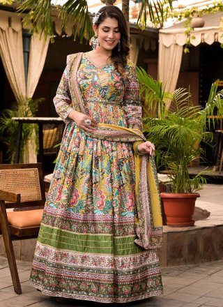 Jazzy Multi Colour Silk Gown