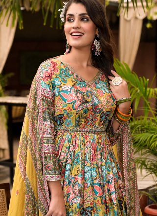Jazzy Multi Colour Silk Gown