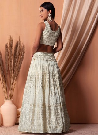 Jazzy White Georgette Lehenga Choli