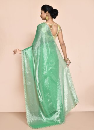 JIMMY CHU Designer Saree In Green