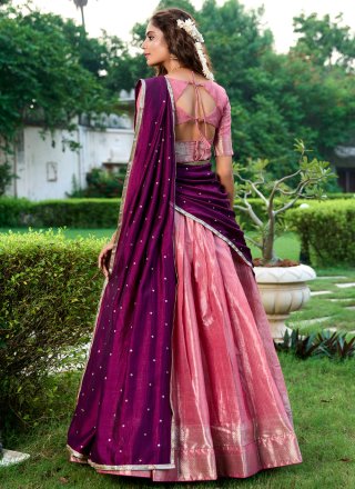 Kanchipuram Silk Lehenga Choli with Weaving and Zari Work