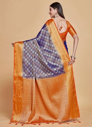 Kanjivaram Silk Classic Saree In Blue