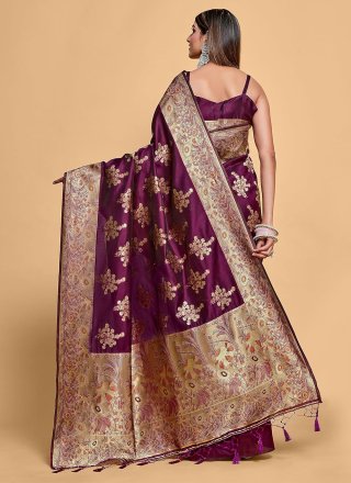 Kanjivaram Silk Designer Saree with Weaving Work