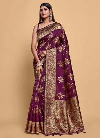 Kanjivaram Silk Designer Saree with Weaving Work