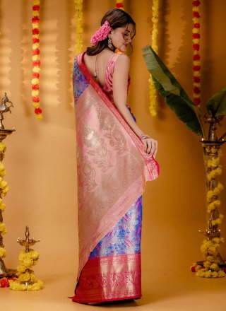 Kanjivaram Silk Designer Sari with Zari Work
