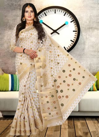 Kanjivaram Silk Trendy Saree with Embroidered Work