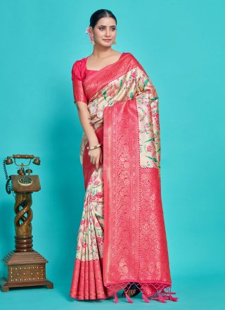 Kanjivaram Silk Trendy Saree with Woven Work