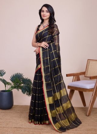 Kota Doriya Trendy Saree In Black