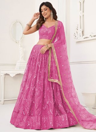 Latest Magenta Net Lehenga Choli