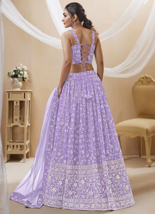 Lavender Georgette A - Line Lehenga Choli