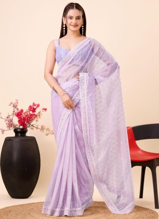 Lavender Indo Western Saree and Lavender Indo Western Sari Online