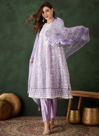 Lavender Khadi Salwar Kameez and Lavender Khadi Salwar Suit Online Shopping