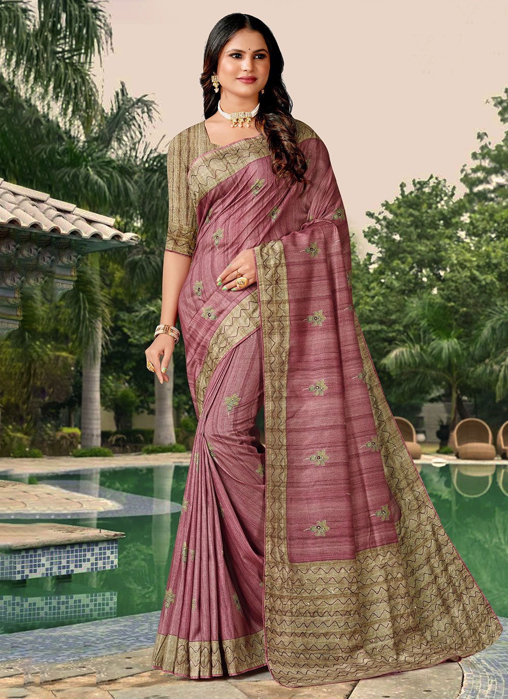 Lavender Color Cotton Saree