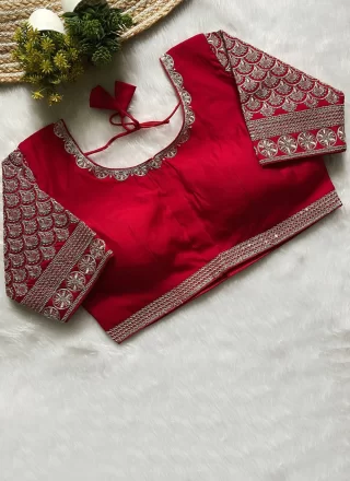 Lavish Red Silk Blouse