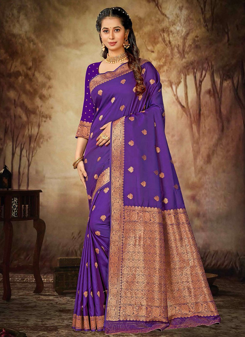 Adorable Purple Soft Silk Saree With Divine Blouse Piece – LajreeDesigner
